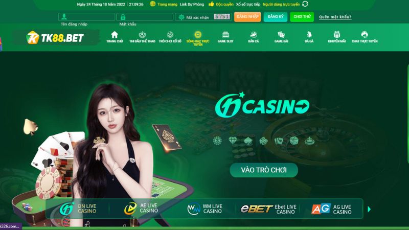 Các trò chơi tại sảnh Casino Online HB88