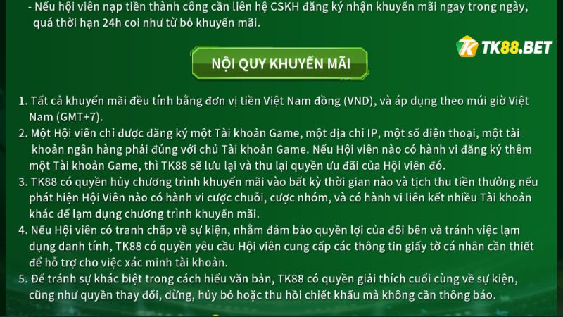 Nội quy của Khuyến mãi 35% nạp tiền lần đầu tại hb88