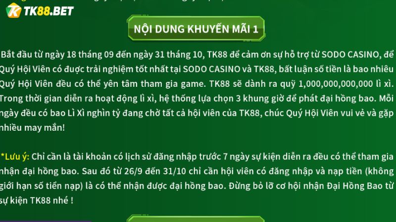 Khuyến mãi 1 Khuyến mãi chia sẻ tương tác - Nhận hồng bao HB88