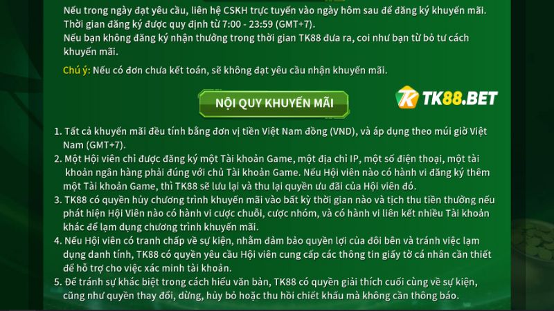 Điều kiện hợp lệ để tham gia Khuyến mãi hoàn trả thua cược Live Casino HB88