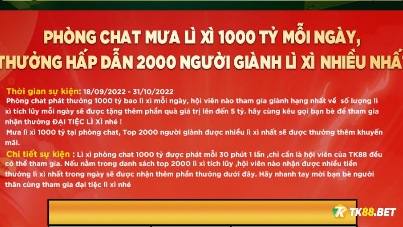 Thông tin chi tiết khuyến mãi phòng chat HB88