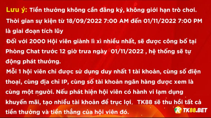 Lưu ý khi tham gia khuyến mãi phong chat HB88